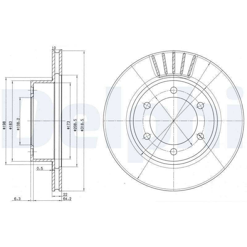 DELPHI BG3535 Brake Disc