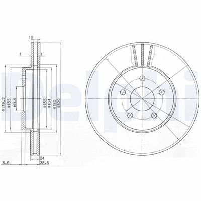 Brake Disc DELPHI BG3537C