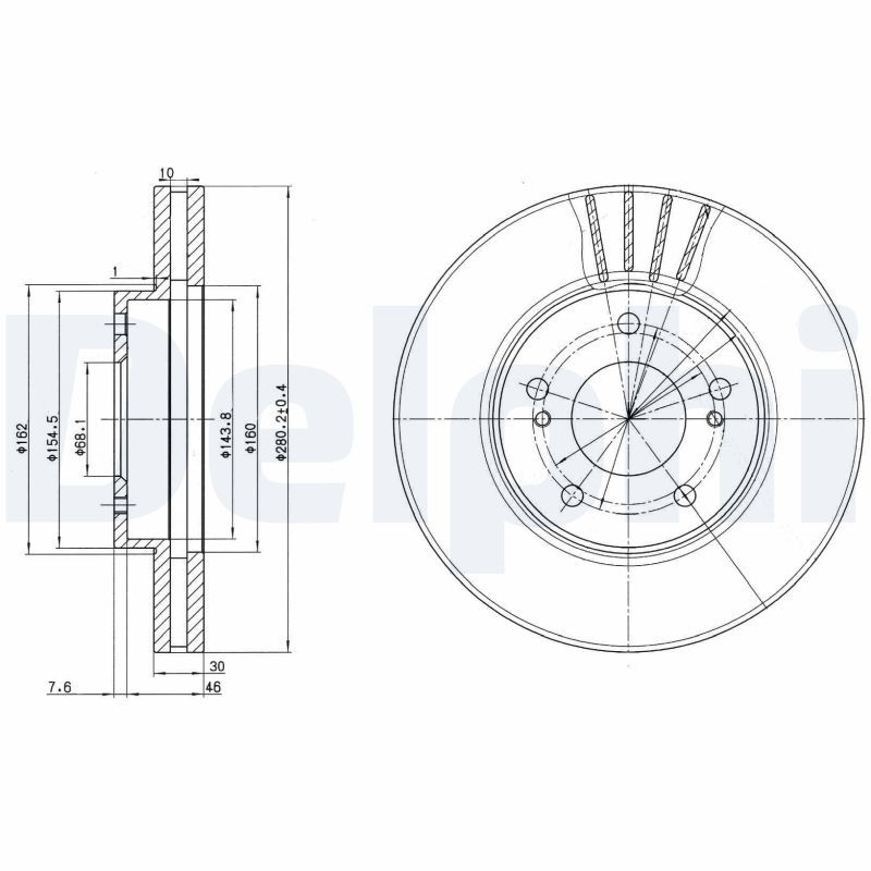 DELPHI BG3541 Brake Disc
