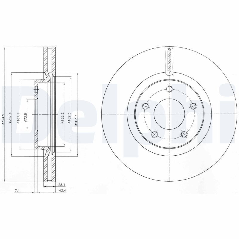 DELPHI BG3544 Brake Disc