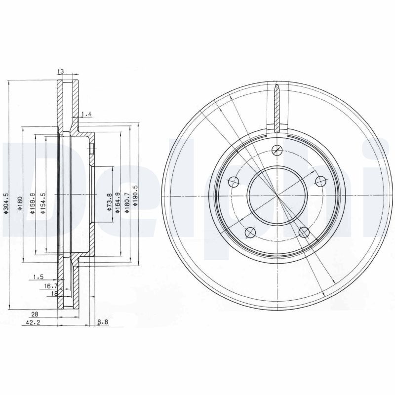DELPHI BG3547 Brake Disc