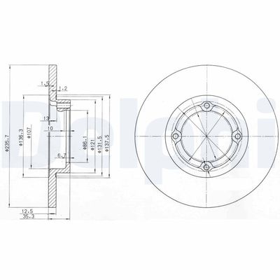 Brake Disc DELPHI BG3551