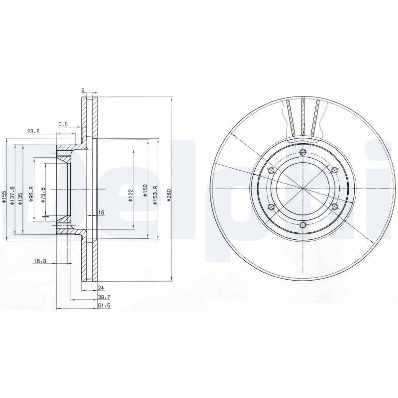 DELPHI BG3553 Brake Disc