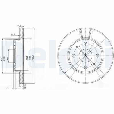 Brake Disc DELPHI BG3555