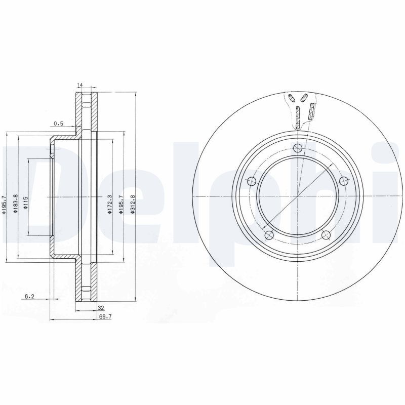 DELPHI BG3558 Brake Disc