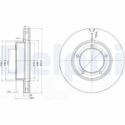 Brake Disc DELPHI BG3558