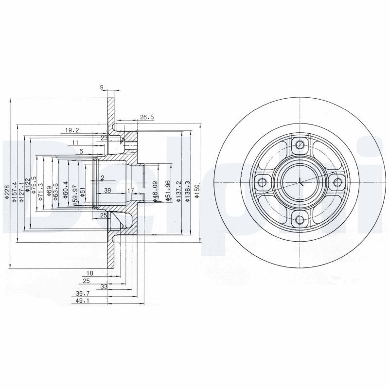 DELPHI BG3570 Brake Disc