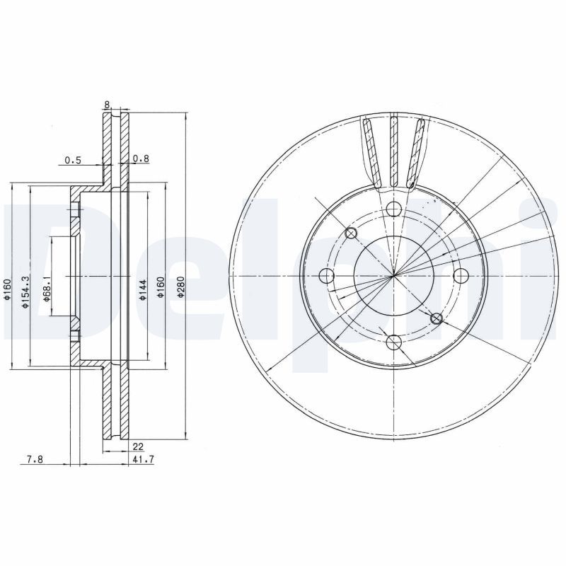 DELPHI BG3596C Brake Disc