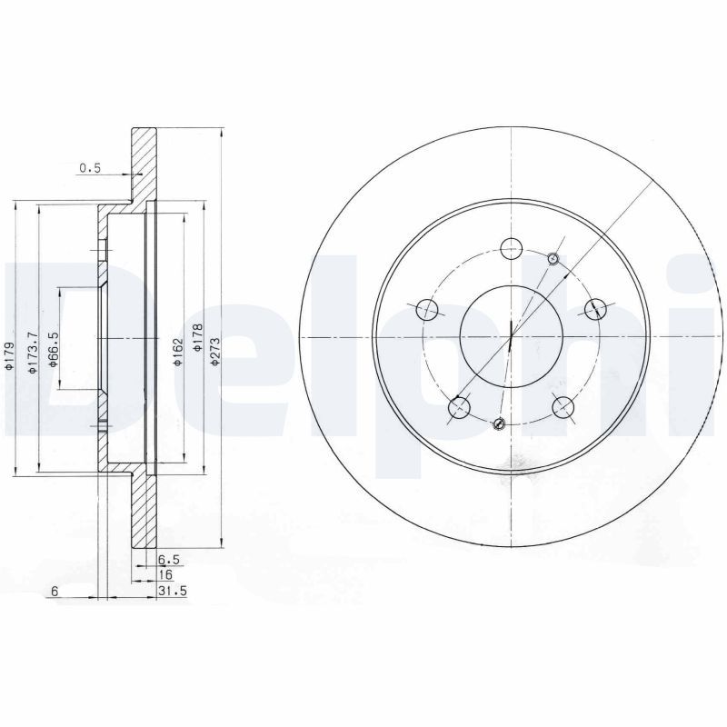 DELPHI BG3607 Brake Disc
