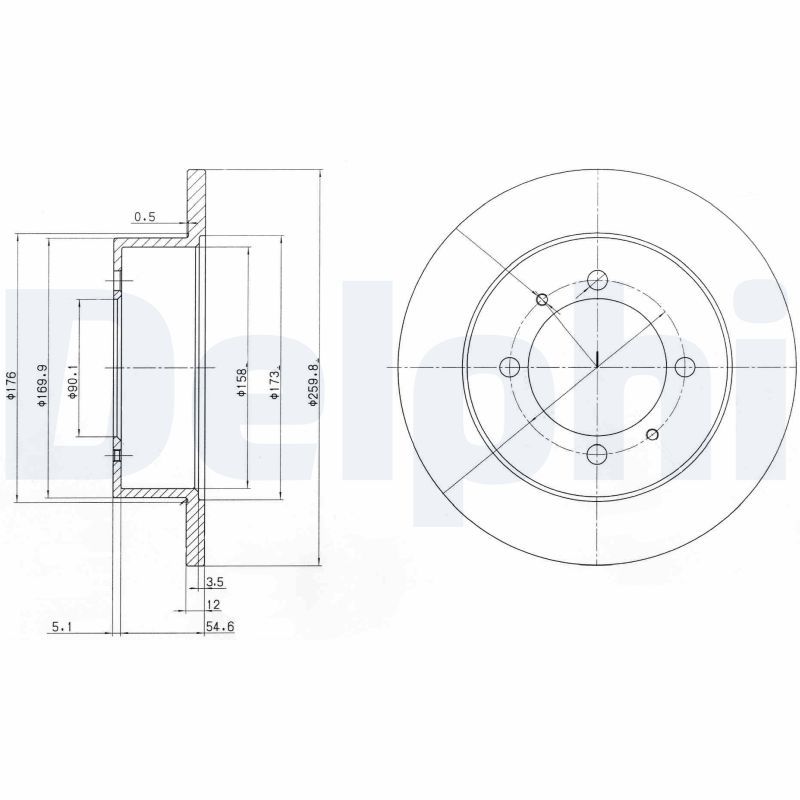 DELPHI BG3609 Brake Disc
