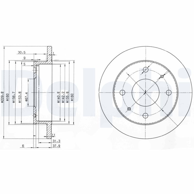 DELPHI BG3618 Brake Disc