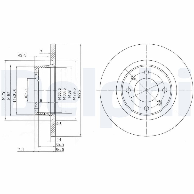 DELPHI BG3621C Brake Disc