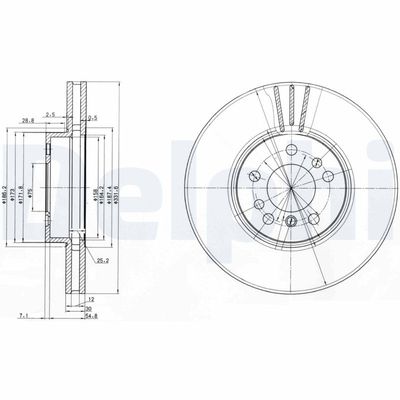 Brake Disc DELPHI BG3628