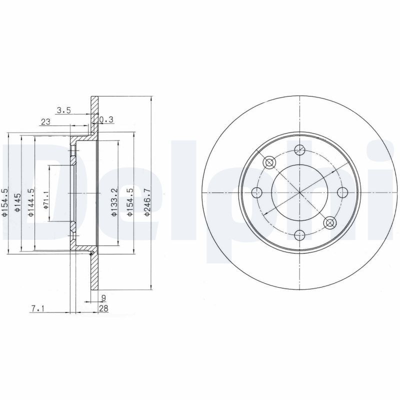 DELPHI BG3653 Brake Disc