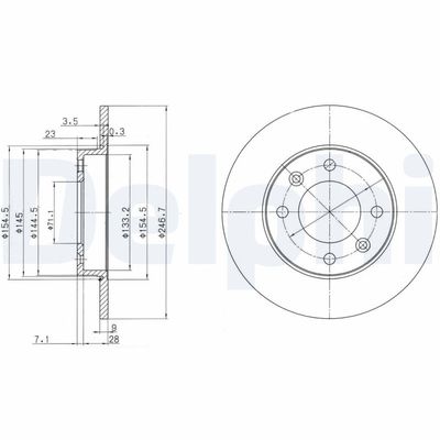 Brake Disc DELPHI BG3653C