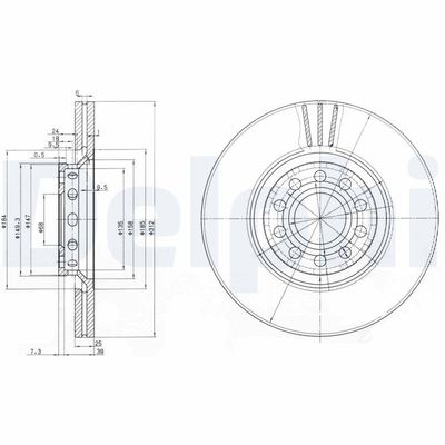 Brake Disc DELPHI BG3657C