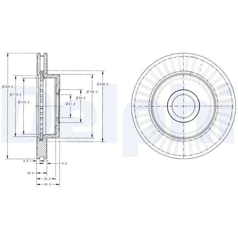 DELPHI BG3659 Brake Disc