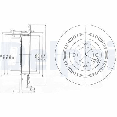 Brake Disc DELPHI BG3662C