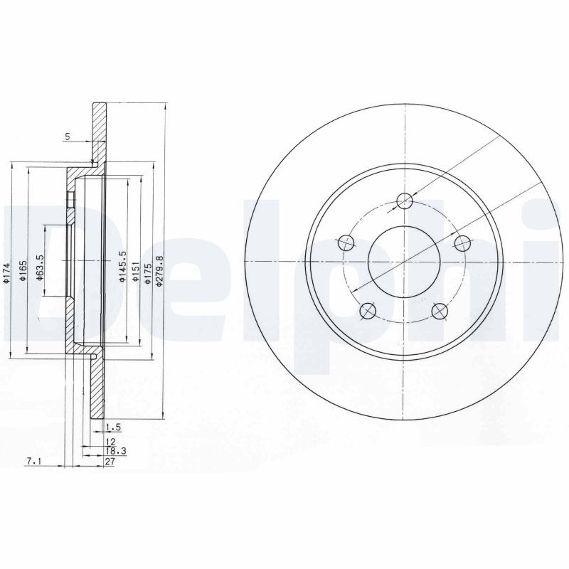 DELPHI BG3663C Brake Disc