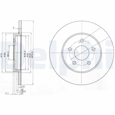 Brake Disc DELPHI BG3663C