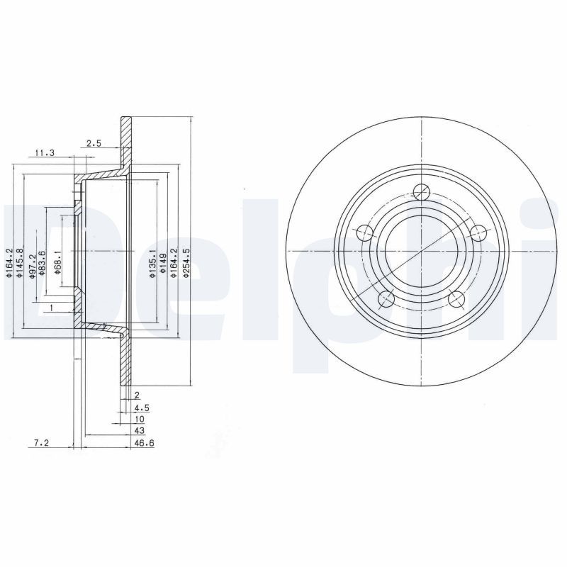 DELPHI BG3672 Brake Disc