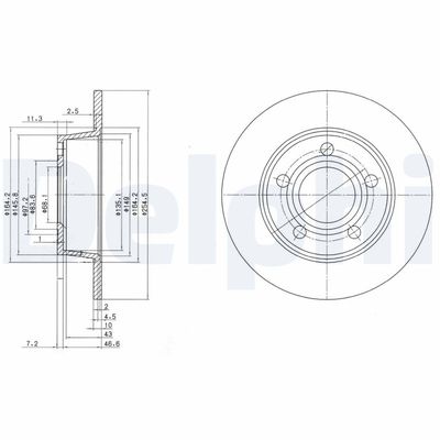 Brake Disc DELPHI BG3672