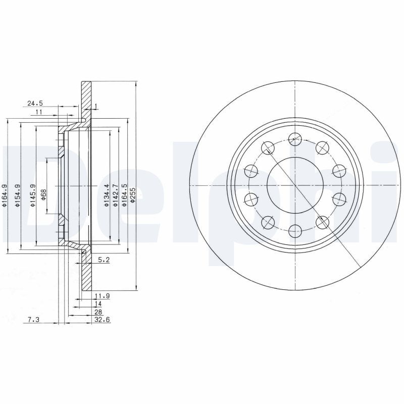 DELPHI BG3674C Brake Disc
