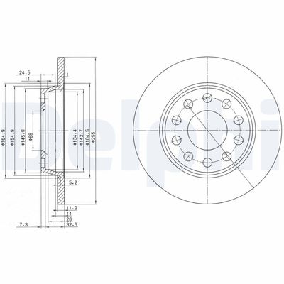 Brake Disc DELPHI BG3674C
