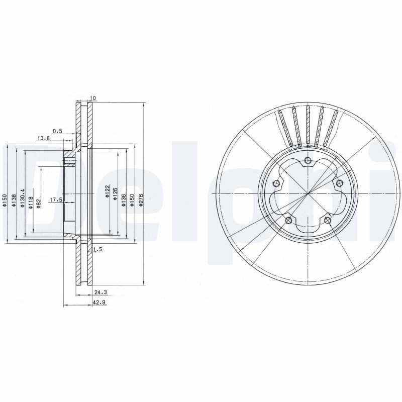 DELPHI BG3676 Brake Disc