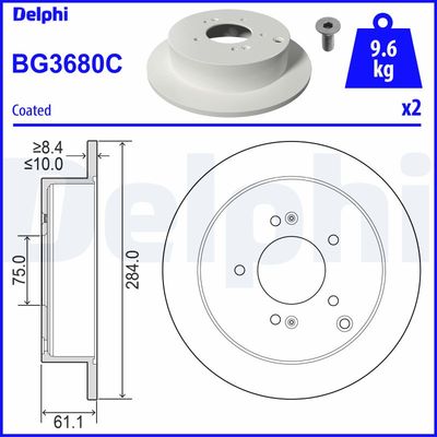 Brake Disc DELPHI BG3680C