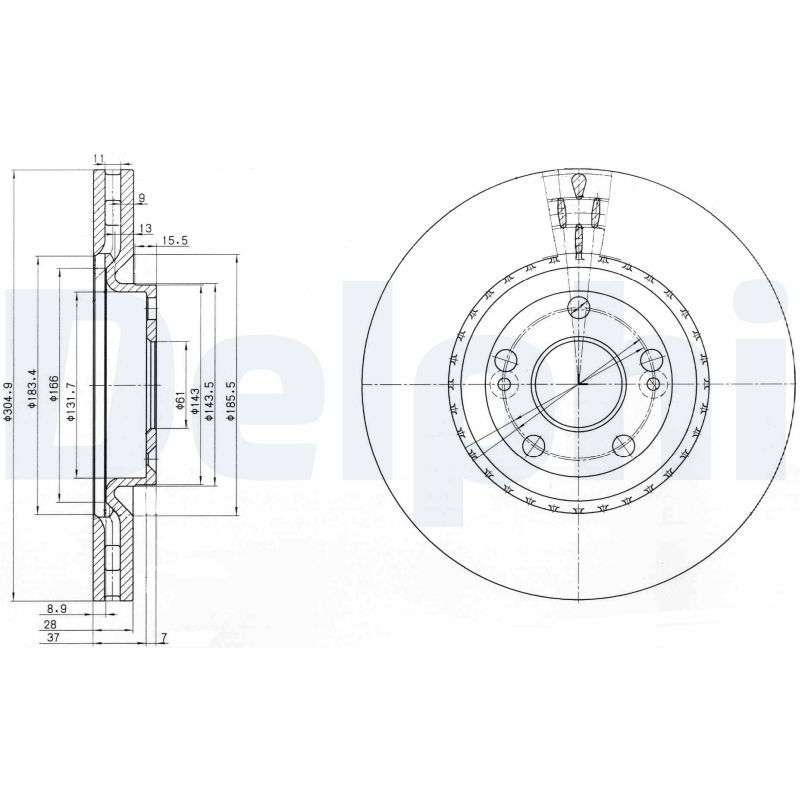 DELPHI BG3685 Brake Disc
