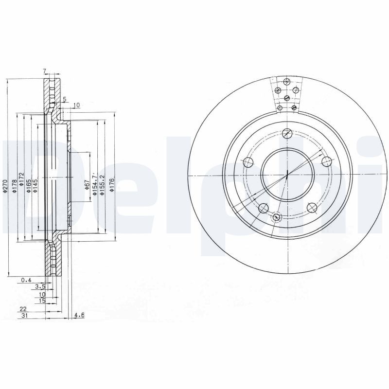 DELPHI BG3709 Brake Disc