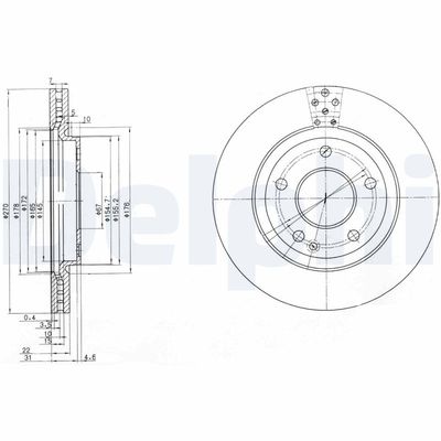 Brake Disc DELPHI BG3709