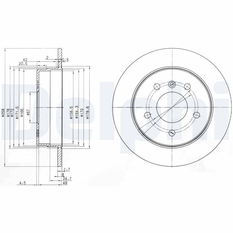 DELPHI BG3710 Brake Disc