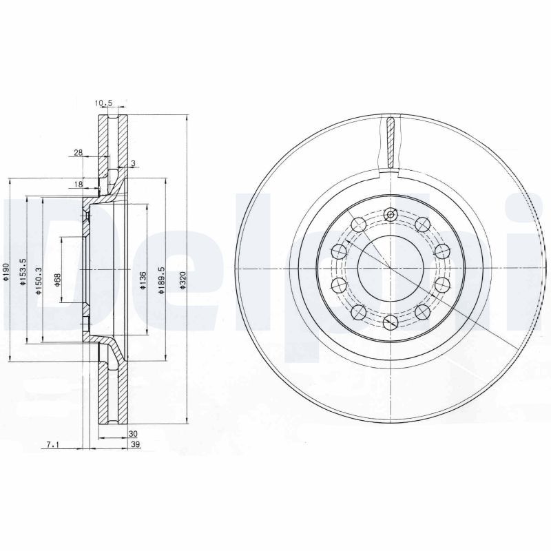 DELPHI BG3714 Brake Disc