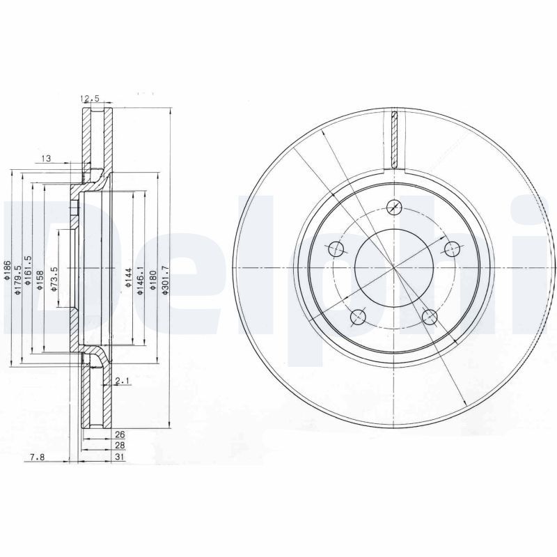 DELPHI BG3716 Brake Disc