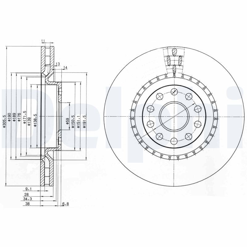 DELPHI BG3723 Brake Disc