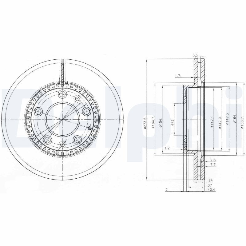 DELPHI BG3724 Brake Disc