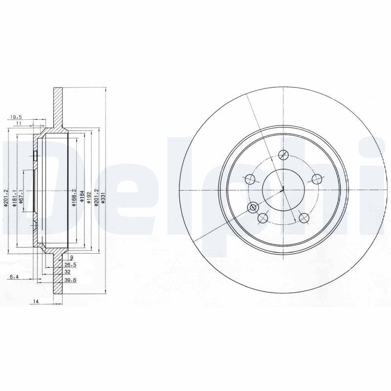 DELPHI BG3728 Brake Disc