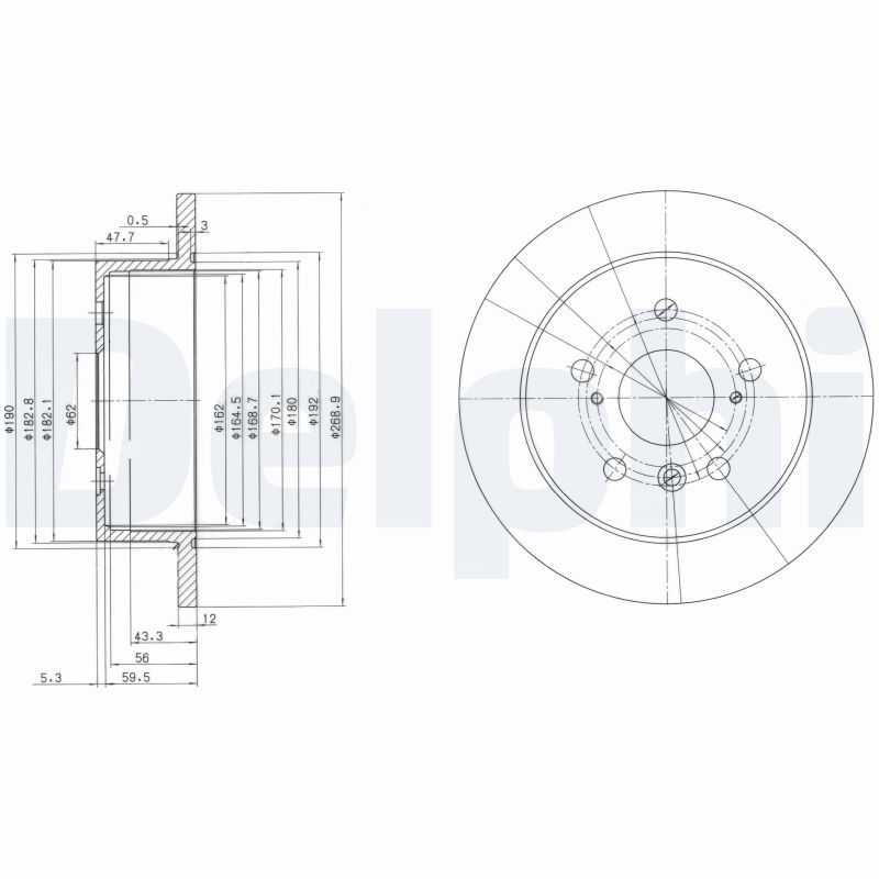 DELPHI BG3736 Brake Disc