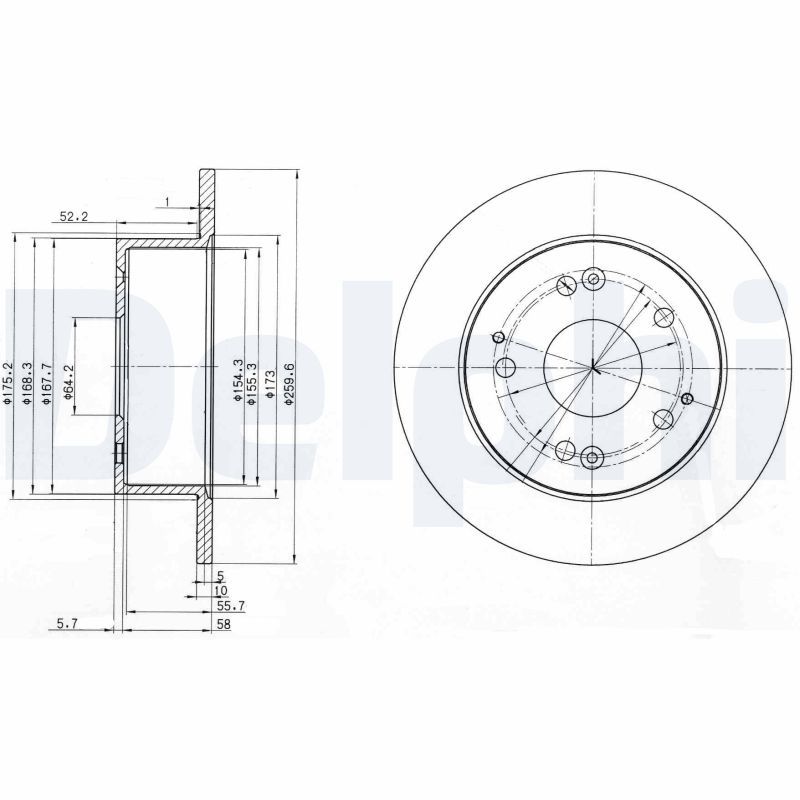 DELPHI BG3745 Brake Disc