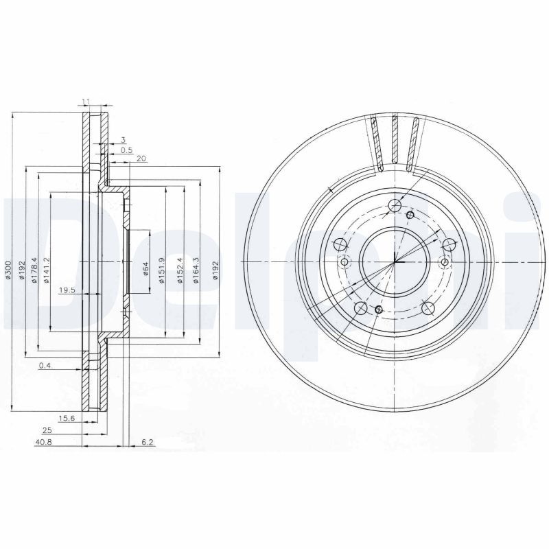 DELPHI BG3747 Brake Disc