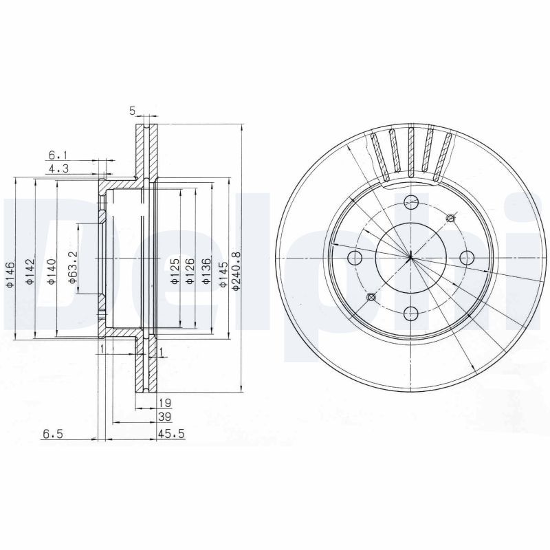 DELPHI BG3749 Brake Disc