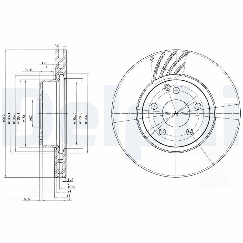 DELPHI BG3756 Brake Disc