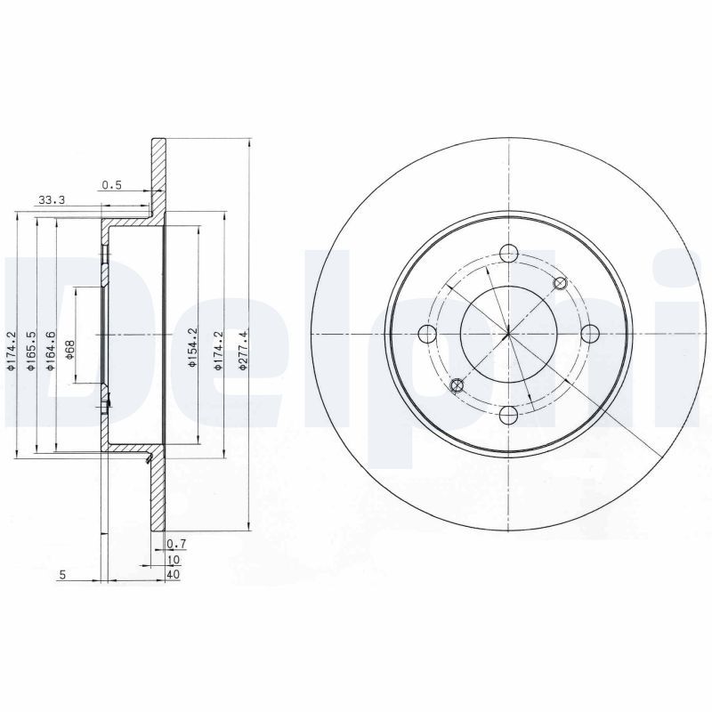 DELPHI BG3764 Brake Disc
