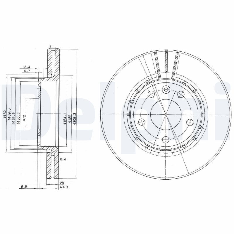 DELPHI BG3768 Brake Disc
