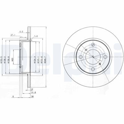 Brake Disc DELPHI BG3769