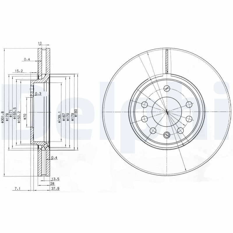 DELPHI BG3772 Brake Disc