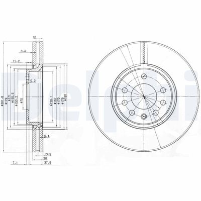 Brake Disc DELPHI BG3772C