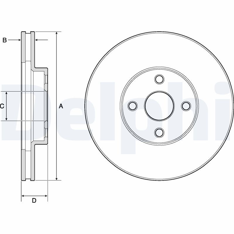 DELPHI BG3780 Brake Disc